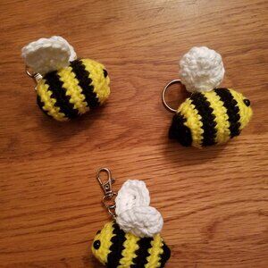 Crocheted Bumblebee Keychain